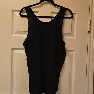 Avia Black Athletic Tank Top with White Logo